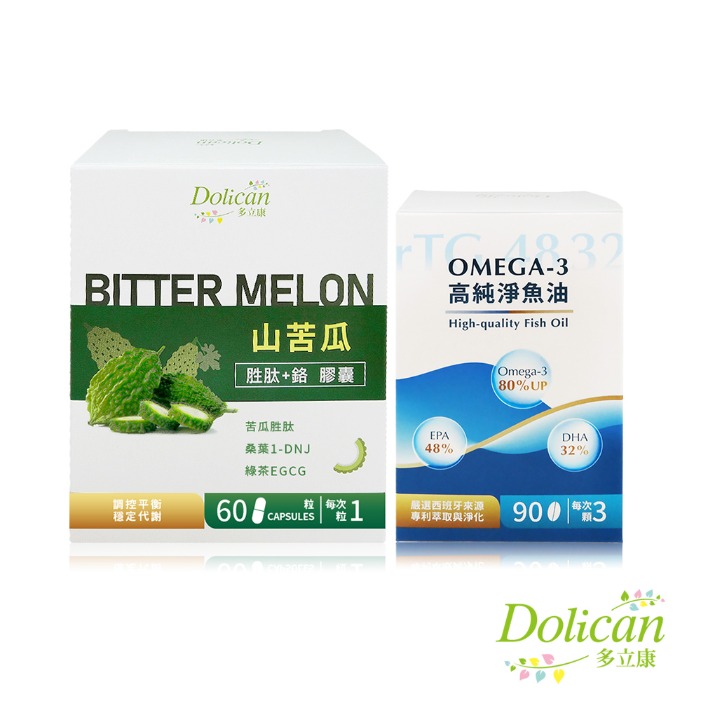 dolican 多立康 山苦瓜胜肽鉻60粒裝+rTG魚油90粒裝