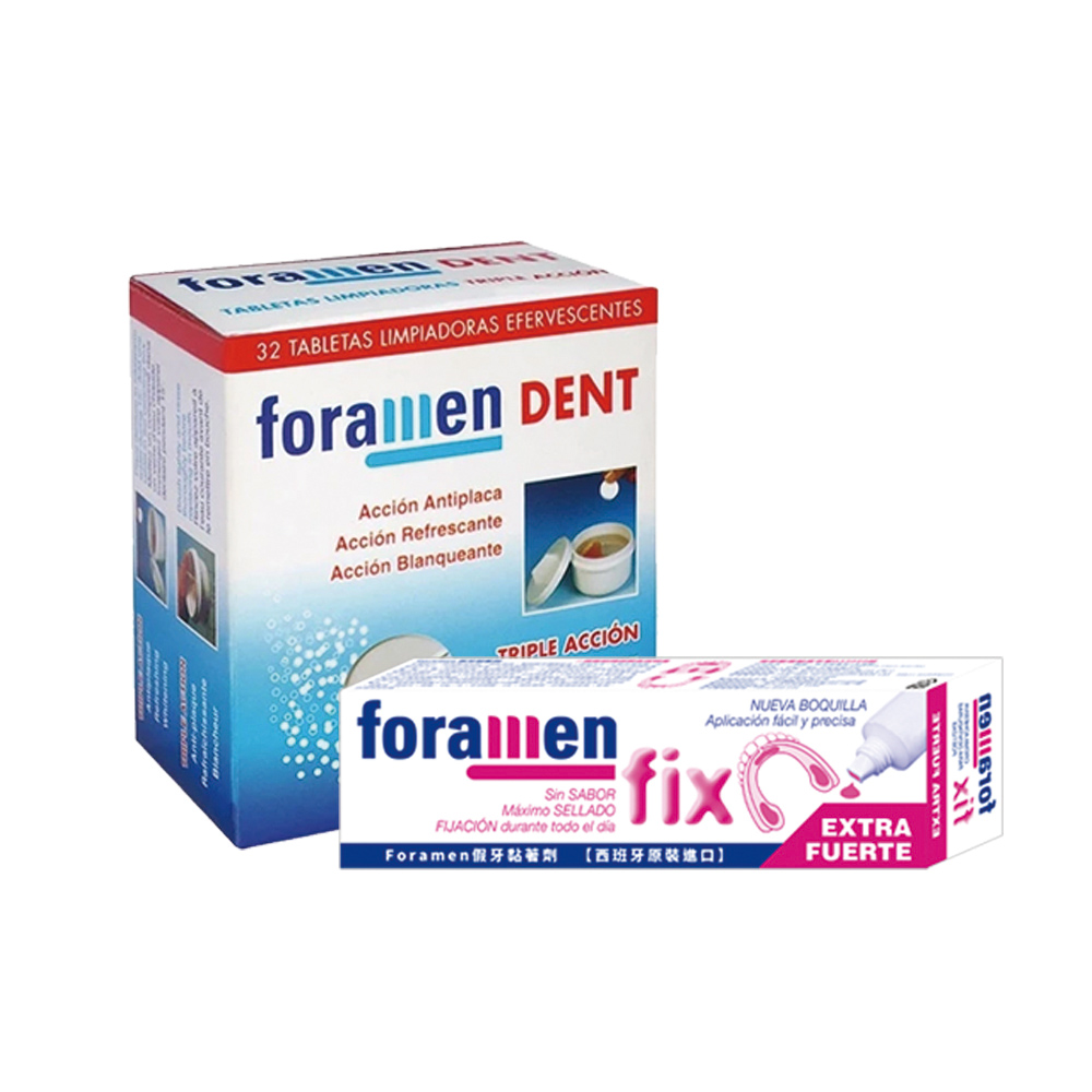 Foramen 假牙清潔錠32錠+黏著劑45g