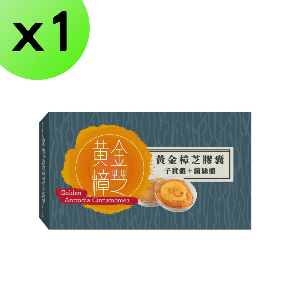 【黃金樟芝】子實體+菌絲體膠囊(30粒/盒)x1