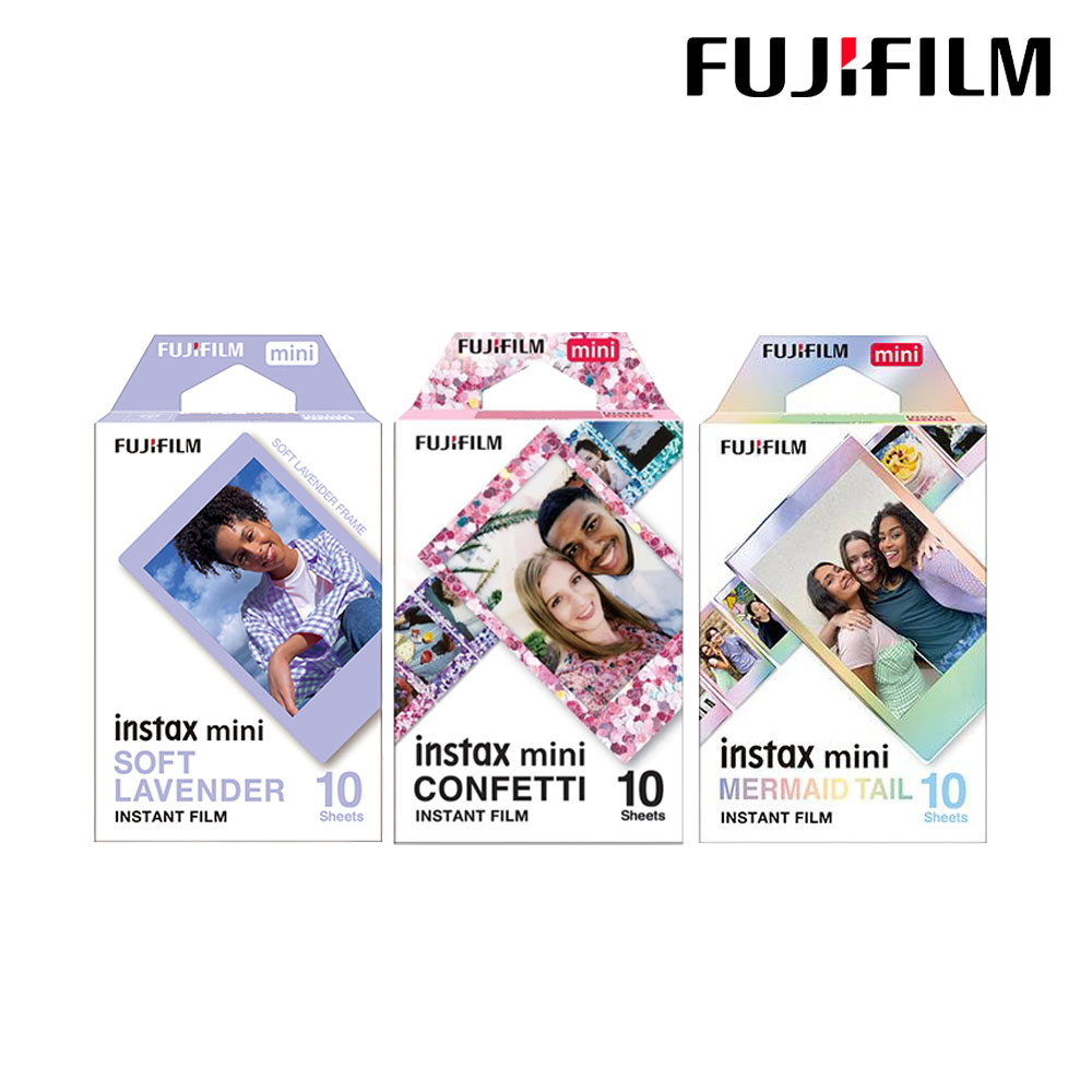 FUJIFILM 富士 mini底片 薰衣草紫 粉彩色 繽紛亮片 一入/10張 共30張