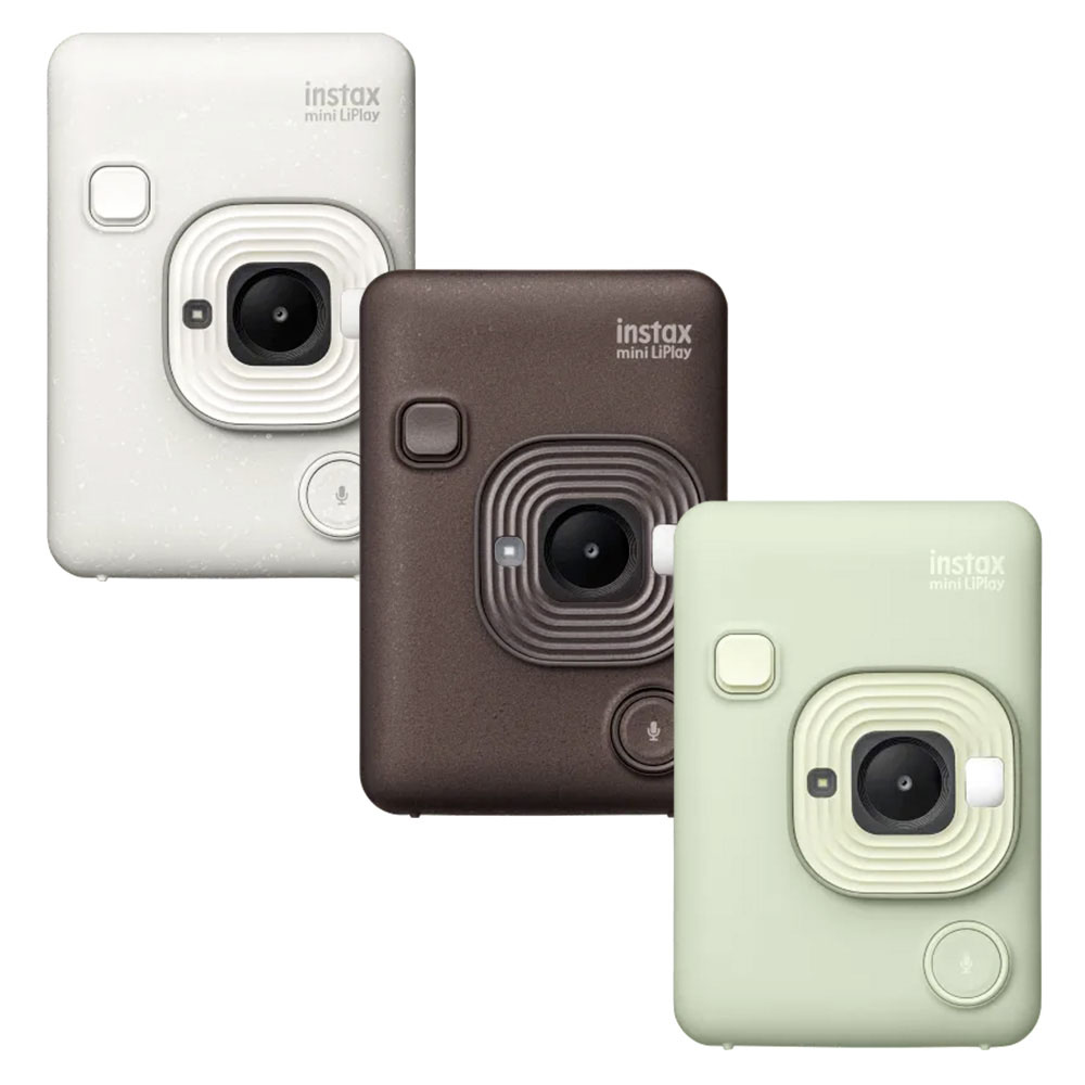 FUJIFILM 富士 instax mini LiPlay 數位 拍立得相機+空白底片20張(抹茶綠/古銅/霧白)公司貨