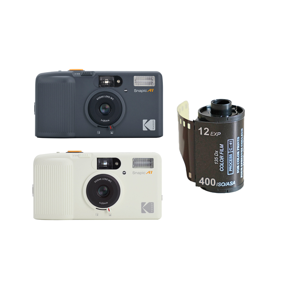 KODAK 柯達 Snapic A1 35mm 復古光學雙焦三鏡底片相機+ISO400 穿越時光底片