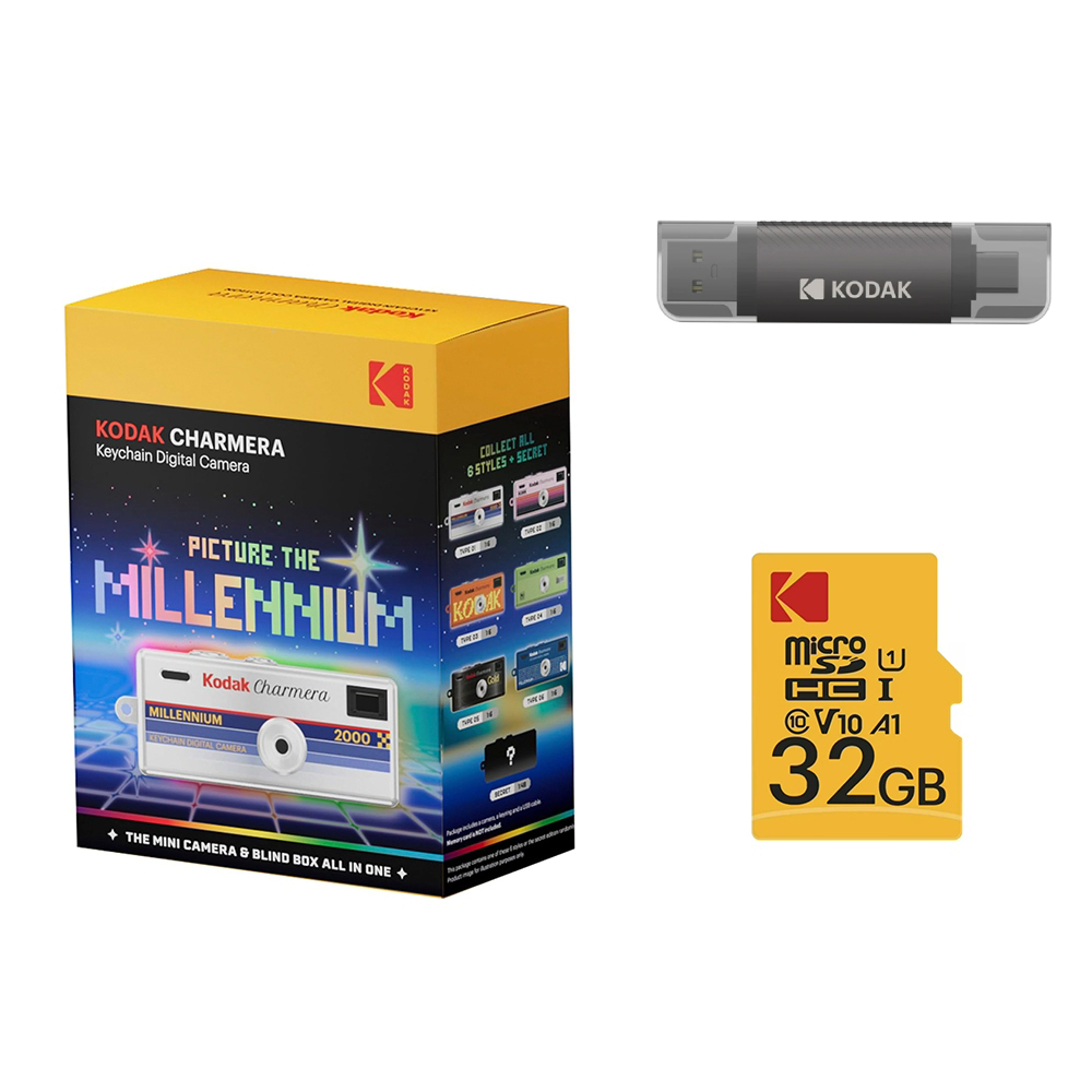 KODAK 柯達 第二彈 CHARMERA 千禧版 盲盒相機 + 32G 記憶卡 + 手機讀卡機