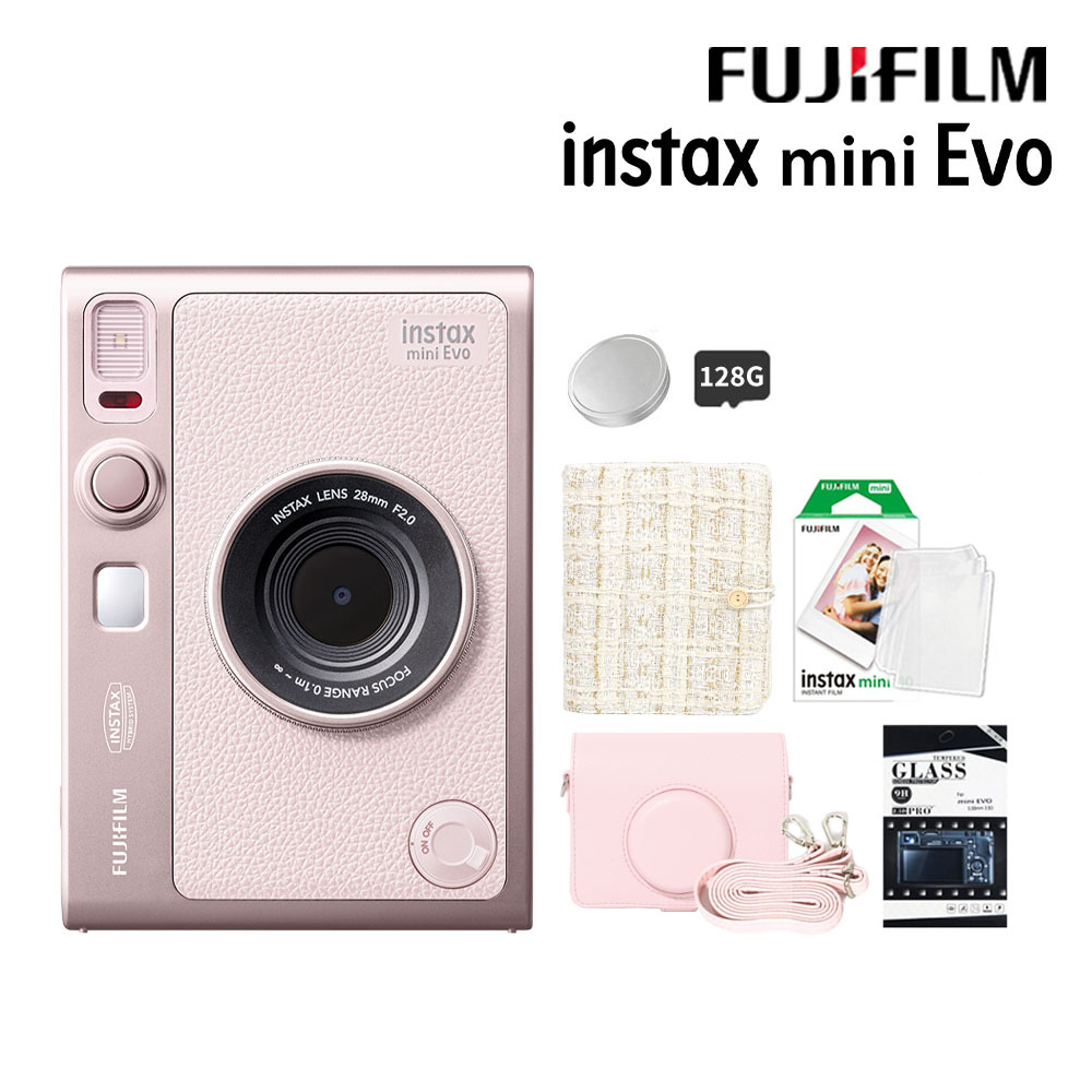 FUJIFILM 富士 Instax Mini EVO 拍立得相機 印相機 玫瑰粉 公司貨(其他規格)