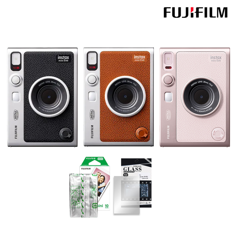 FUJIFILM 富士 Instax Mini EVO 拍立得相機 印相機 黑色 棕色 櫻花粉 (公司貨)