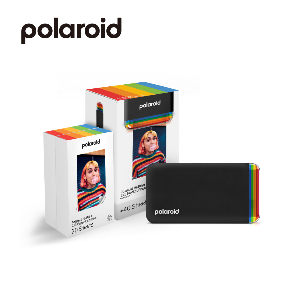 Polaroid 寶麗萊 手機相片印表機EB版 2x3 黑色(內附40張相片紙)