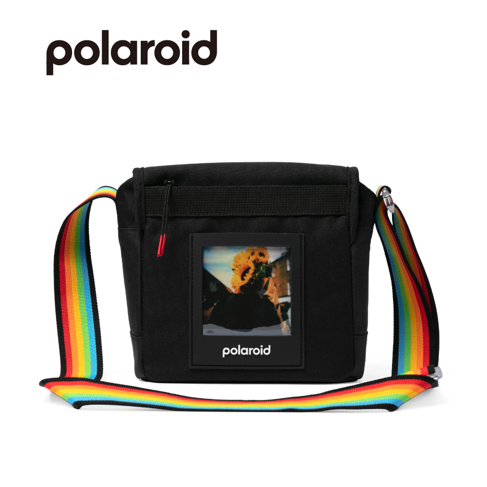 Polaroid 寶麗萊 相機包 黑色+彩虹肩帶(DB08)
