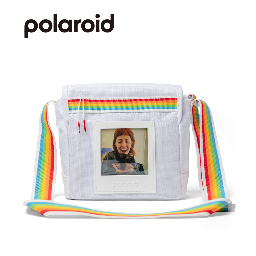 Polaroid 寶麗萊 相機包 白色+彩虹肩帶(DB10)