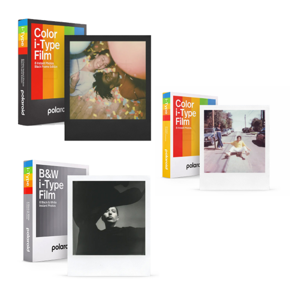 Polaroid 寶麗萊 i-Type系列相紙 三盒組(彩色白框+彩色黑框+黑白色白框)