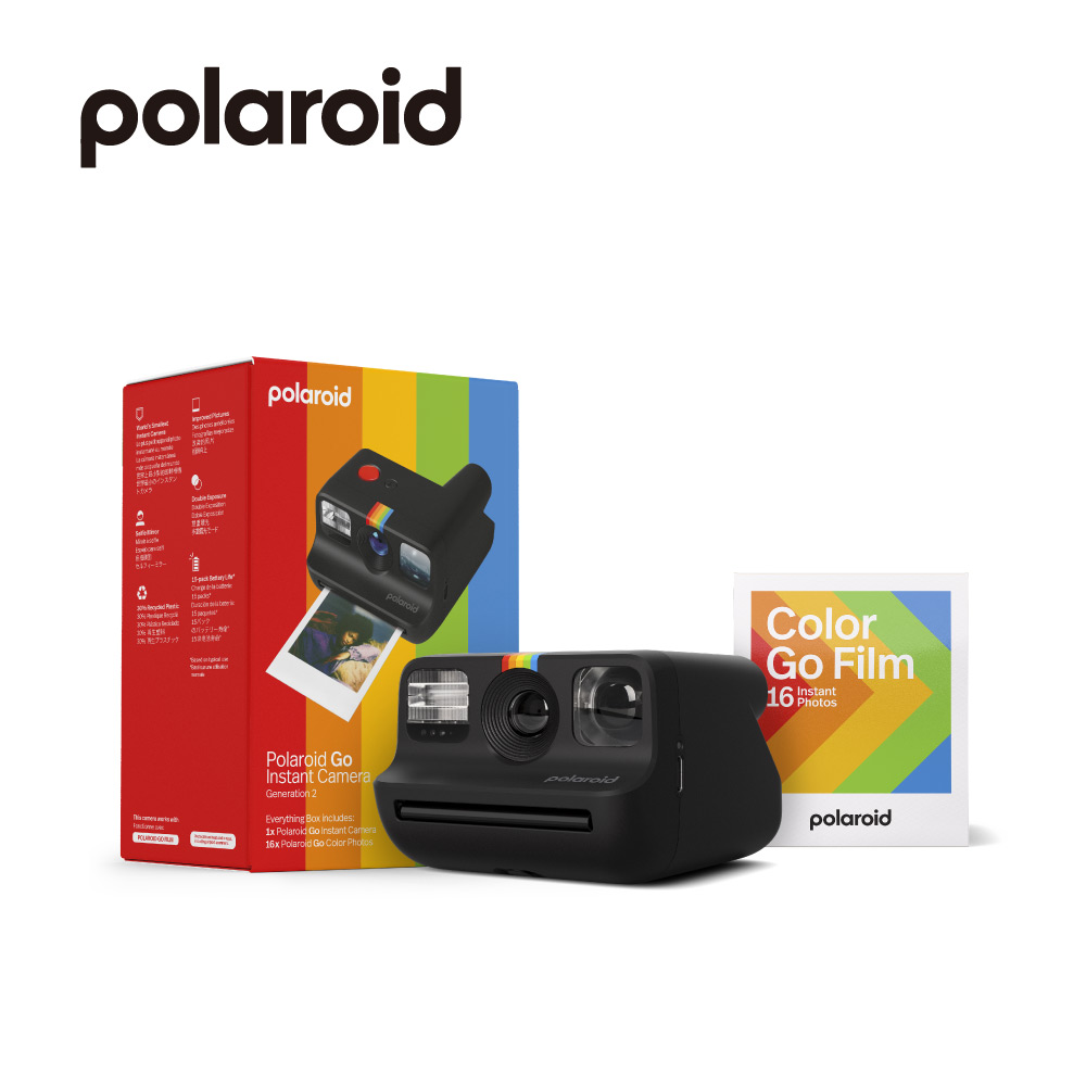 Polaroid 寶麗萊 拍立得GO G2 套裝版 黑 (內附16張相紙)