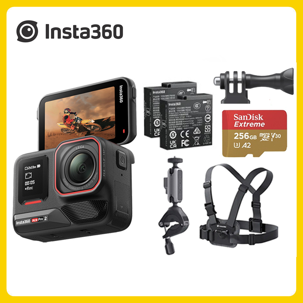 Insta360 Ace Pro 2 翻轉螢幕運動相機 雙電版 單車套裝 (先創公司貨)