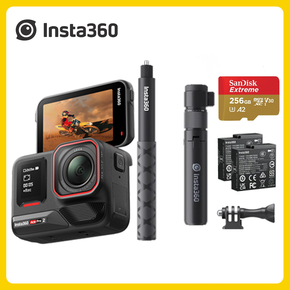 Insta360 Ace Pro 2 翻轉螢幕運動相機 雙電版 自拍棒+手柄套裝 (先創公司貨)
