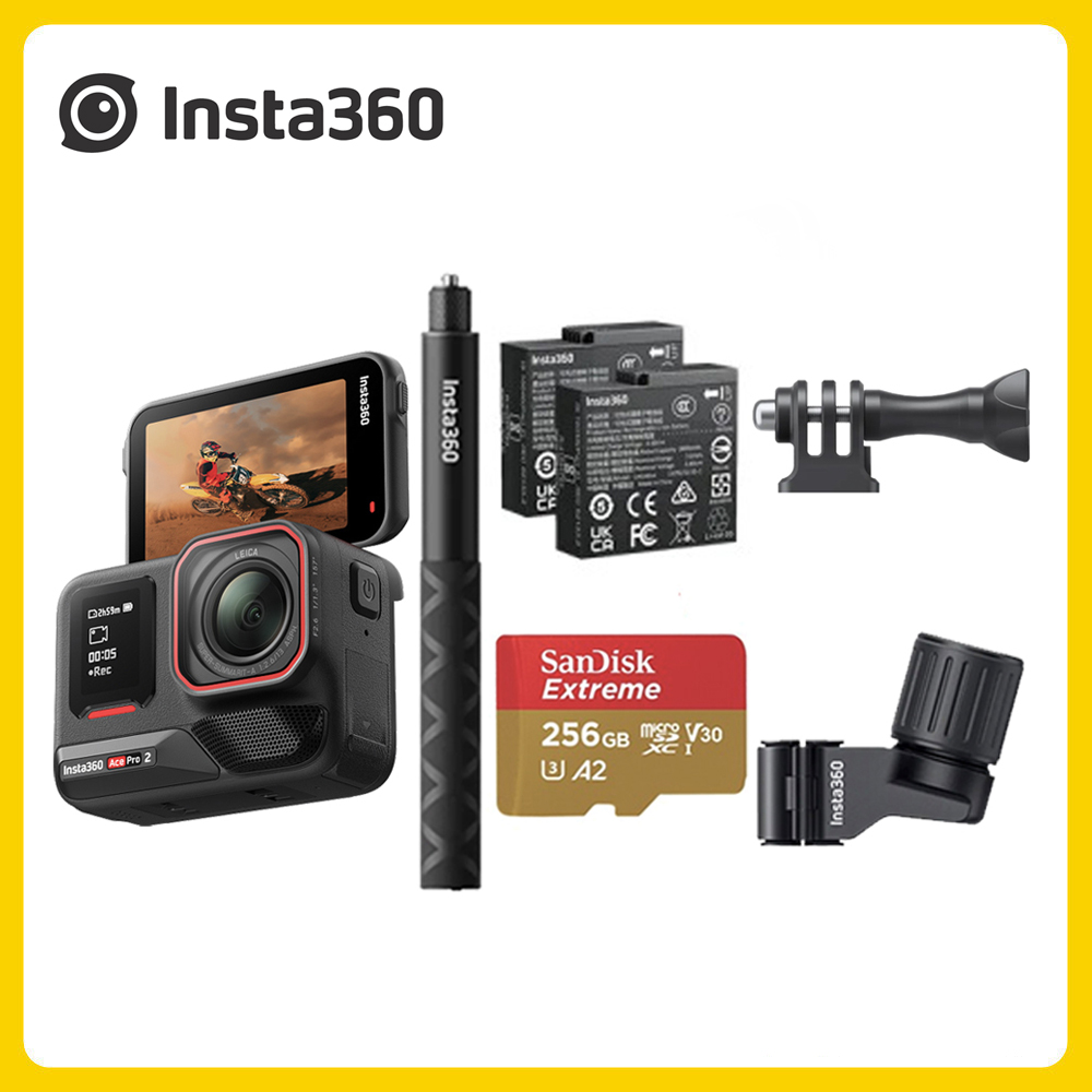 Insta360 Ace Pro 2 翻轉螢幕運動相機 雙電版 滑雪杆自拍棒套裝 (先創公司貨)