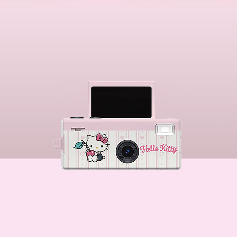 YASHICA 聯名Funtastic趣味鑰匙圈迷你數位相機 - 櫻桃Hello Kitty