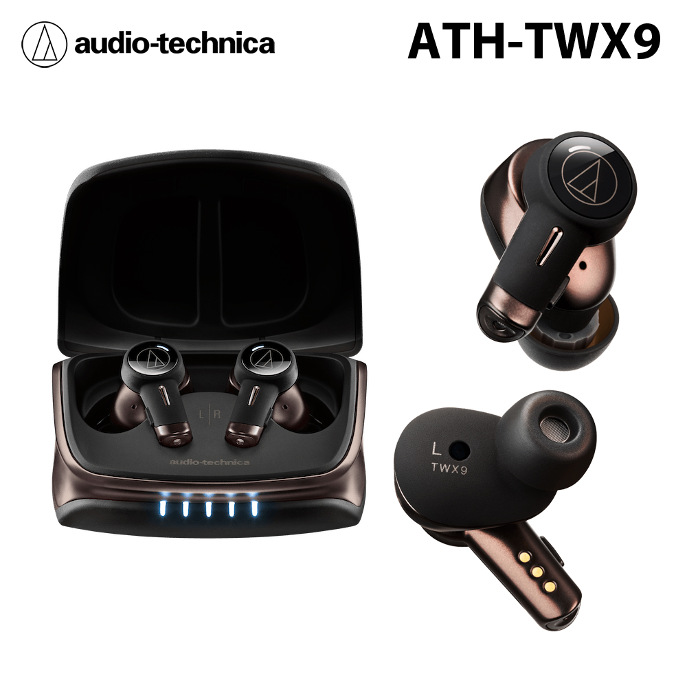 グリーン・ホワイト系 完成品♪ audio−technica ATH-TWX9 保証書