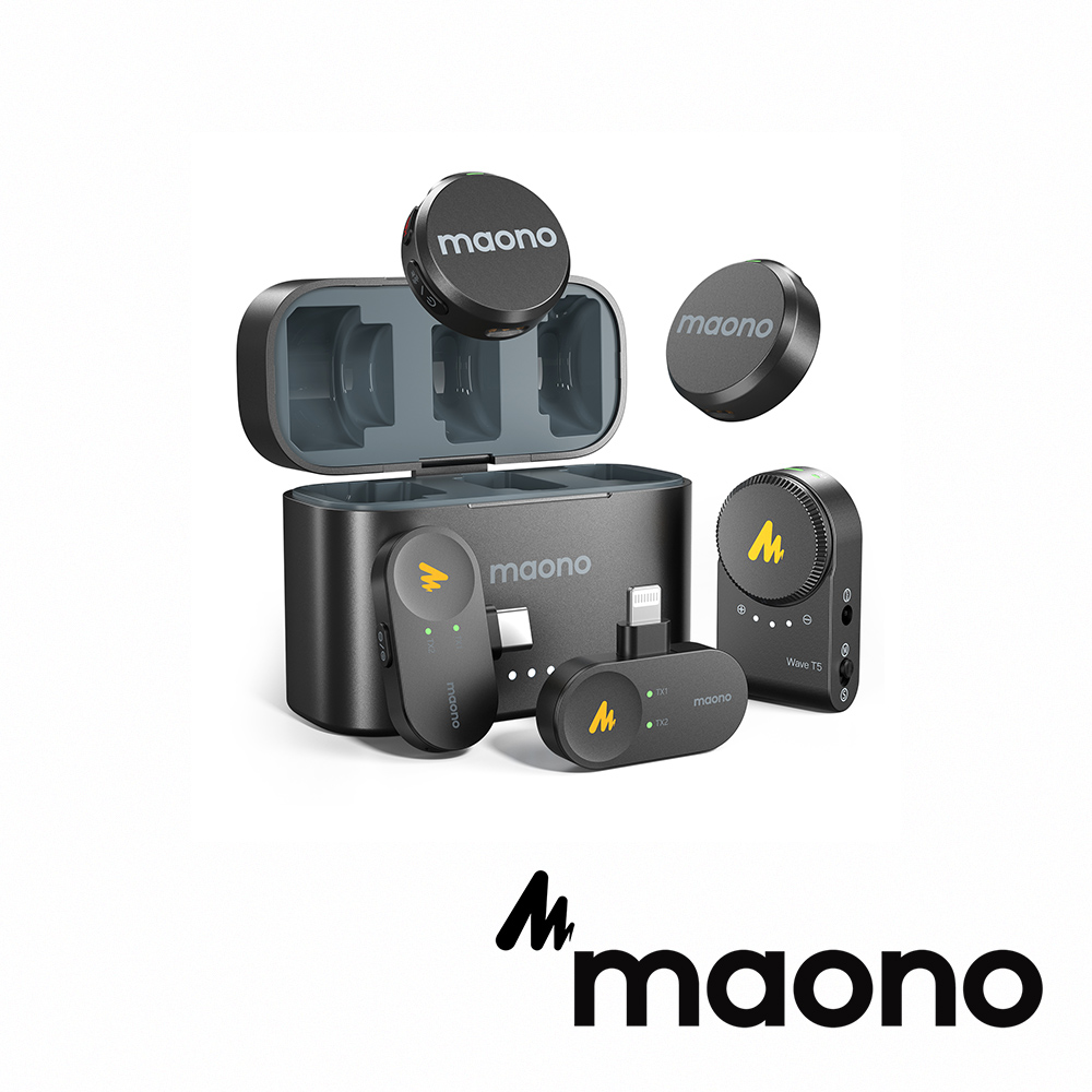 Maono WAVE T5 無線麥克風Combo（Type－C／Lightning／相機）公司貨