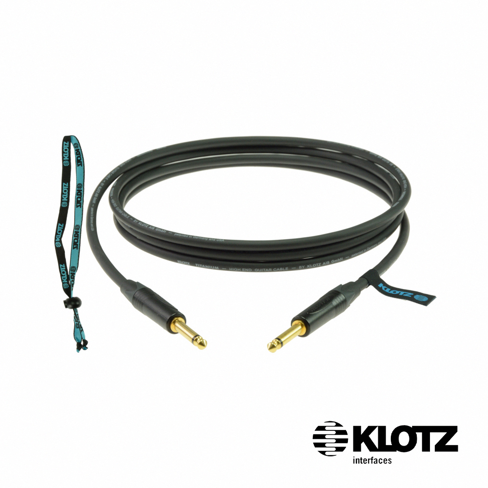 KLOTZ Titanium 6.3mm-6.3mm 樂器導線-黑色 Neutrik 6m