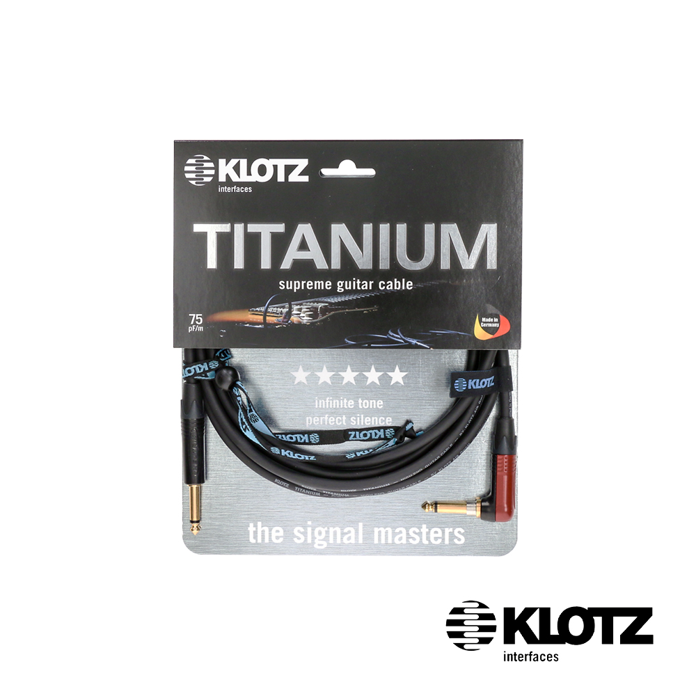 KLOTZ Titanium 6.3mm-L頭 樂器導線-黑色 Neutrik 9m（其他規格）