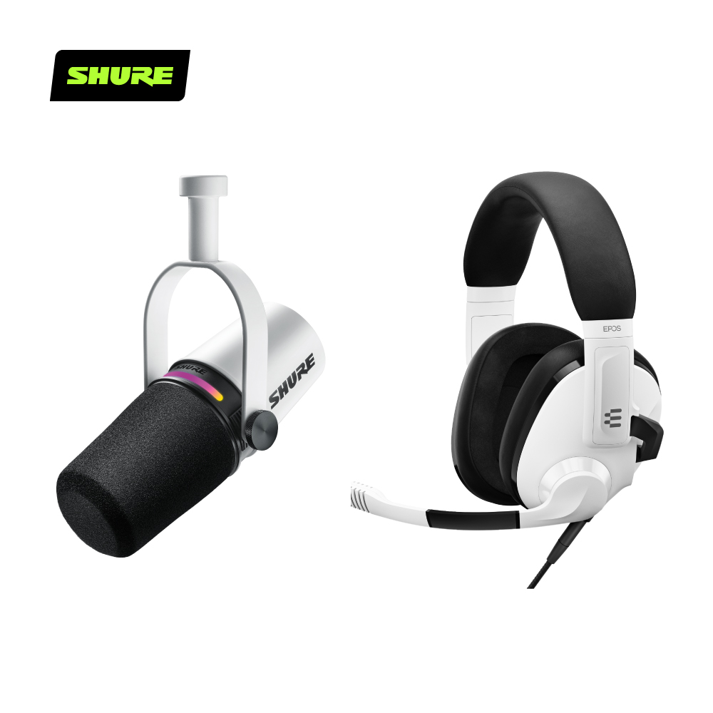 SHURE MV7+ 動圈麥克風 + EPOS H3電競麥克風 組合包