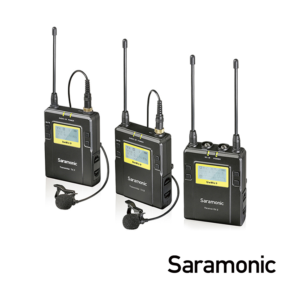 Saramonic 楓笛 UwMic9 Kit2 UHF一對二無線領夾式麥克風套組 公司貨