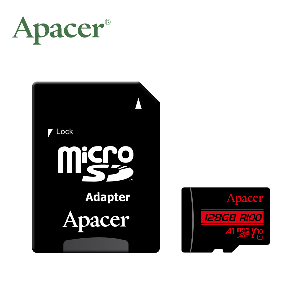 Apacer 宇瞻 紅卡 128GB MicroSDXC U1 V10 A1 記憶卡 (100M)
