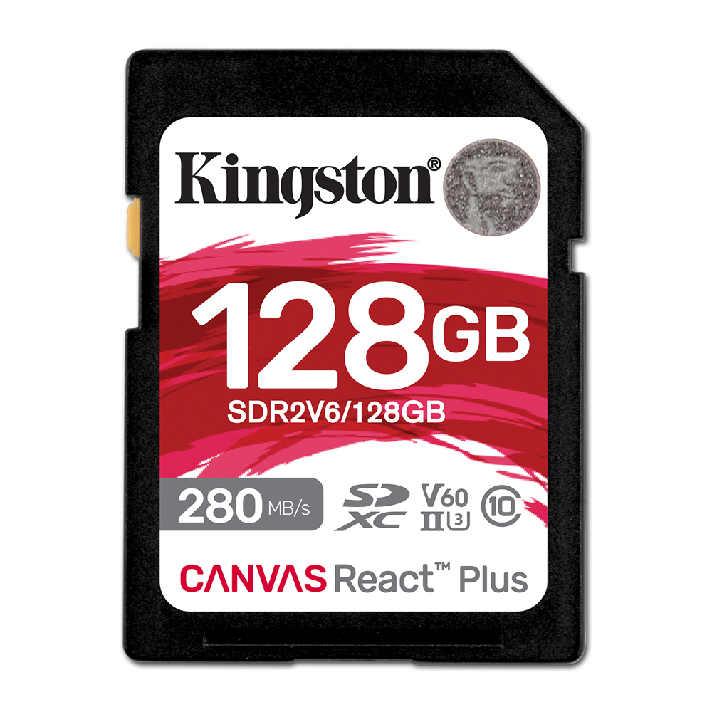 Kingston 金士頓   Canvas React Plus SDXC UHS-II 280R/100W V60 128GB 記憶卡(SDR2V6/128GB)