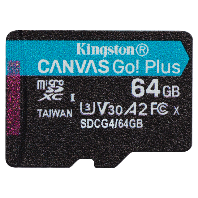 Kingston 金士頓 Canvas Go!Plus microSDXC UHS-I (U3)(V30)(A2) 64GB 記憶卡 (SDCG4/64GB)