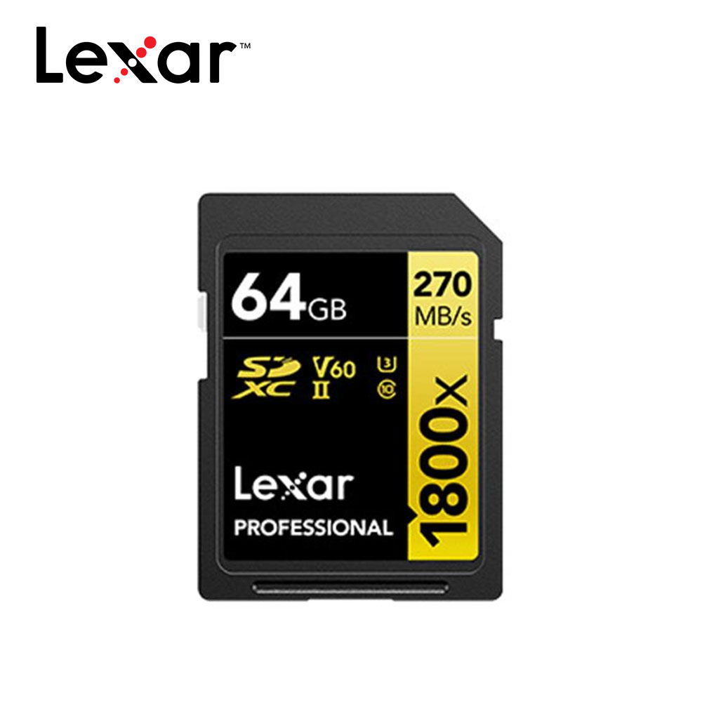 Lexar 雷克沙 Professional 1800x SDXC UHS-II 64G記憶卡 GOLD 系列