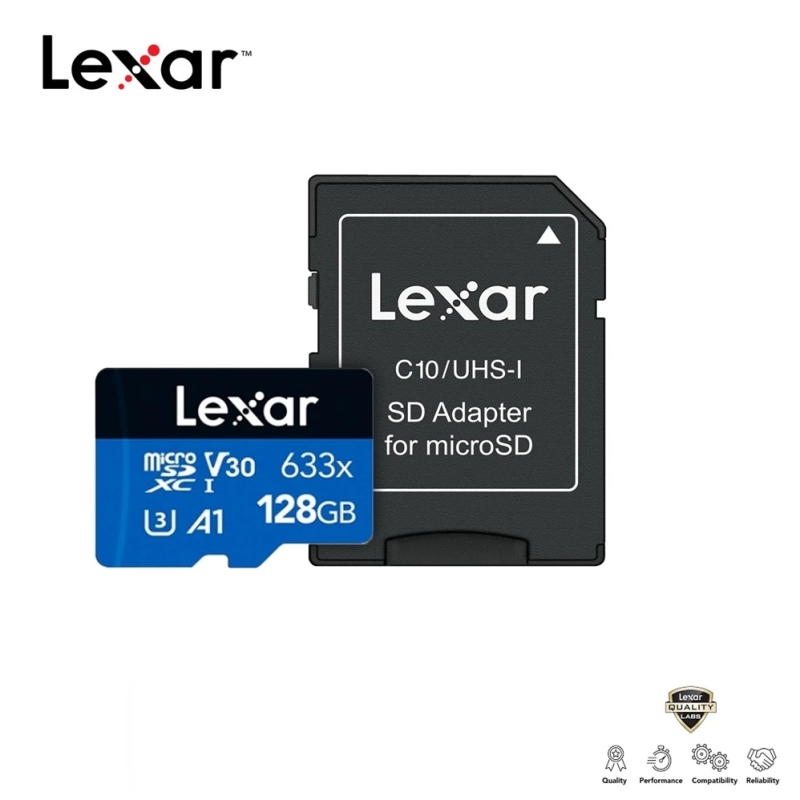 Lexar 雷克沙 [全新版] 128GB 高速效能 633x microSDXC UHS-I A1 V30 記憶卡(附SD轉卡 10年有限保固)