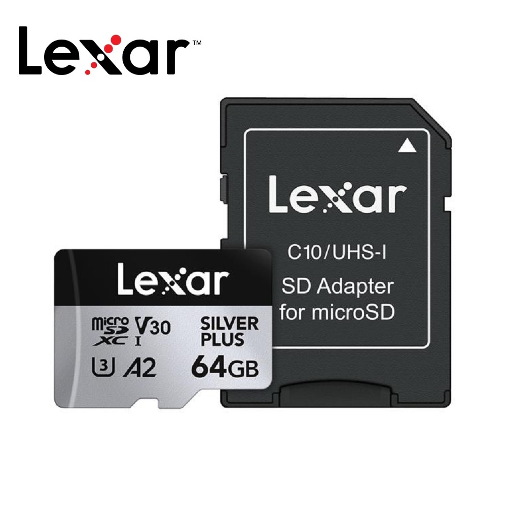 Lexar 雷克沙 Silver Plus MicroSDXC UHS-I(U3) A2 64G記憶卡