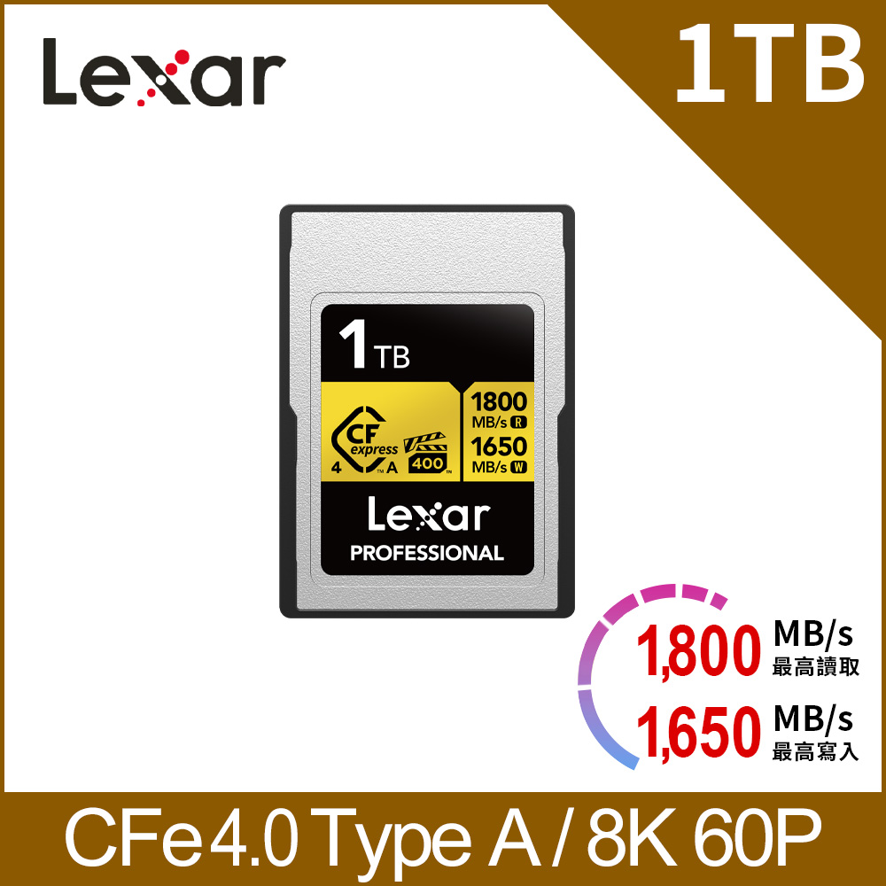 Lexar 雷克沙 Cfexpress 4.0 Type A Gold Series 1TB 記憶卡
