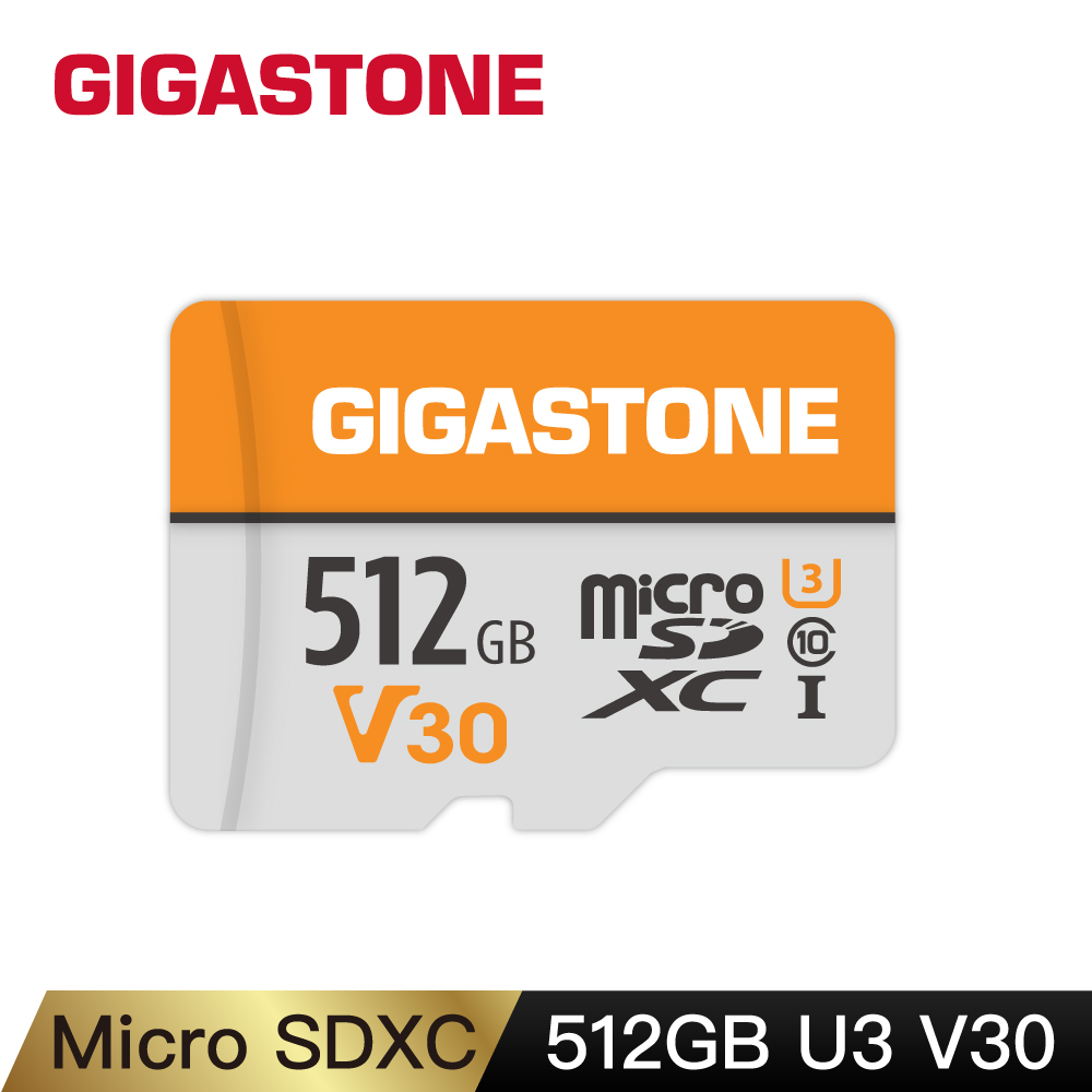 Gigastone 立達 microSDXC UHS-Ⅰ U3 V30 512GB 相機攝影記憶卡 相機/行車紀錄器/監視器(附SD轉卡)