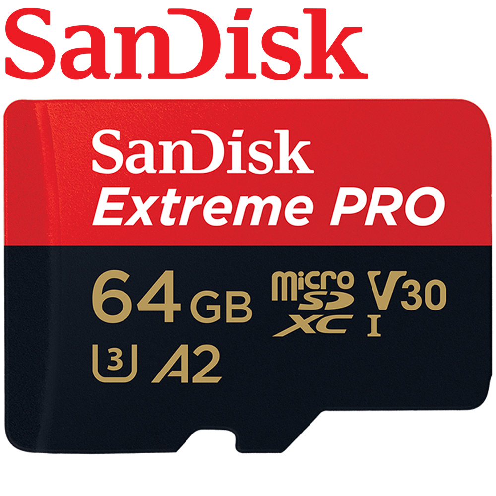 SanDisk 晟碟 64GB 200MB/s U3 Extreme Pro microSDXC V30 A2 記憶卡