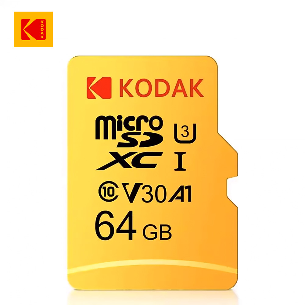 KODAK 柯達 UHS-I U3 V30 A1 MicroSDXC 64GB 高速記憶卡-黃色