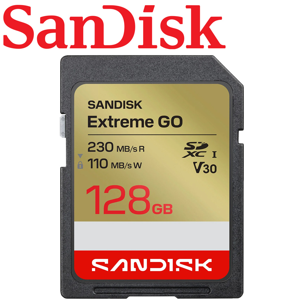 SanDisk 晟碟 128GB 230MB/s Extreme GO SDXC U3 V30 記憶卡