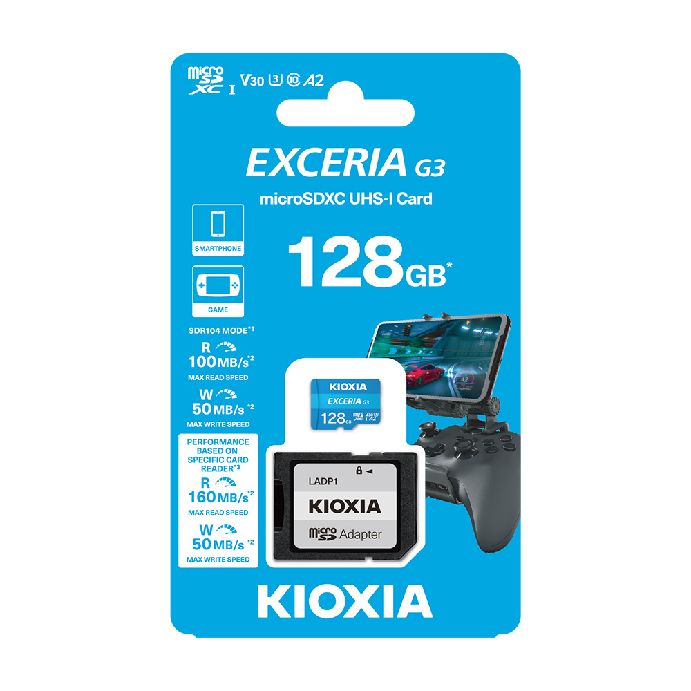 KIOXIA 鎧俠 EXCERIA G3 Micro SDXC UHS-I C10 U3 V30 A2 128GB 附轉卡