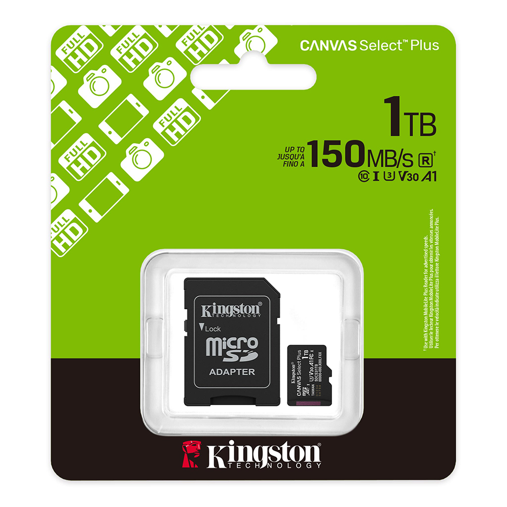 Kingston 金士頓 1TB 150MB/s U3 microSDXC UHS-I A1 V30 記憶卡 SDCS3/1TB