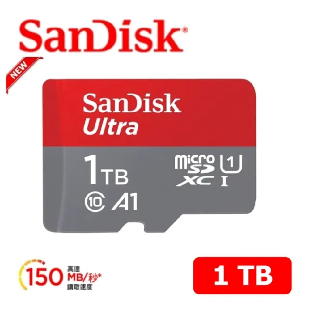 SanDisk 晟碟 全新版 再升級 1TB Ultra microSDXC UHS-I A1 記憶卡(最高讀速 150MB/s 原廠10年保固)