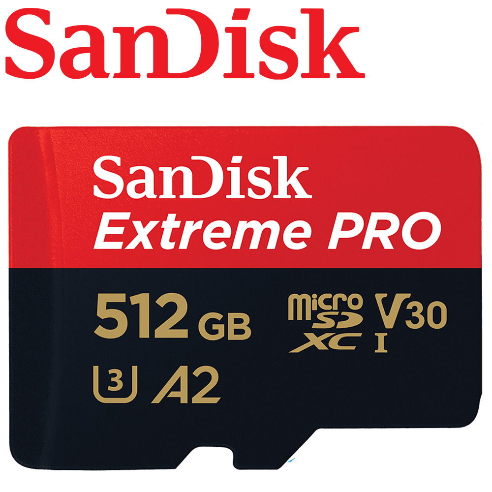 SanDisk 晟碟 512GB 200MB/s U3 Extreme Pro microSDXC V30 A2 記憶卡
