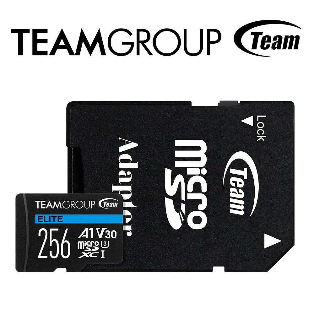 Team 十銓 Elite Micro SDXC 256GB UHS-I U3 V30 4K 記憶卡 (含轉卡)