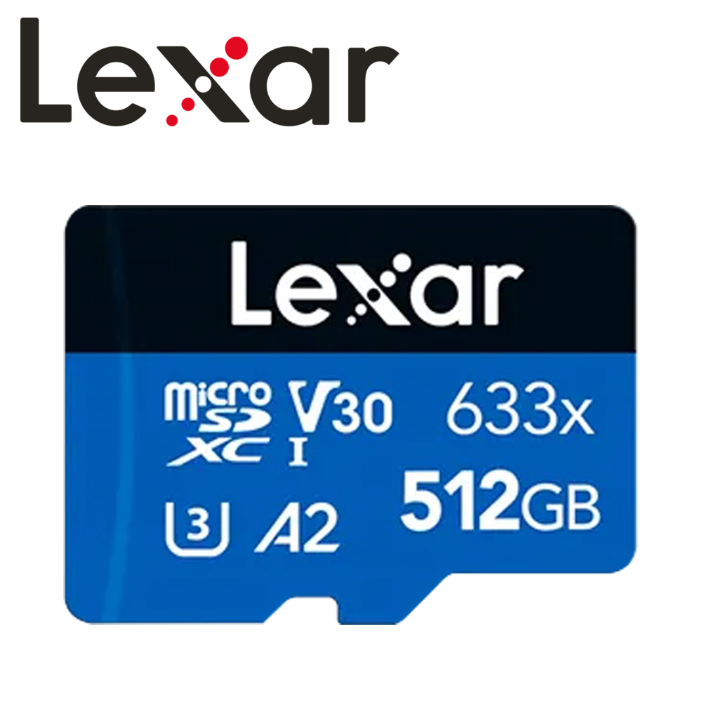 Lexar 雷克沙 512GB microSDXC 633x UHS-I A2 U3 V30 記憶卡