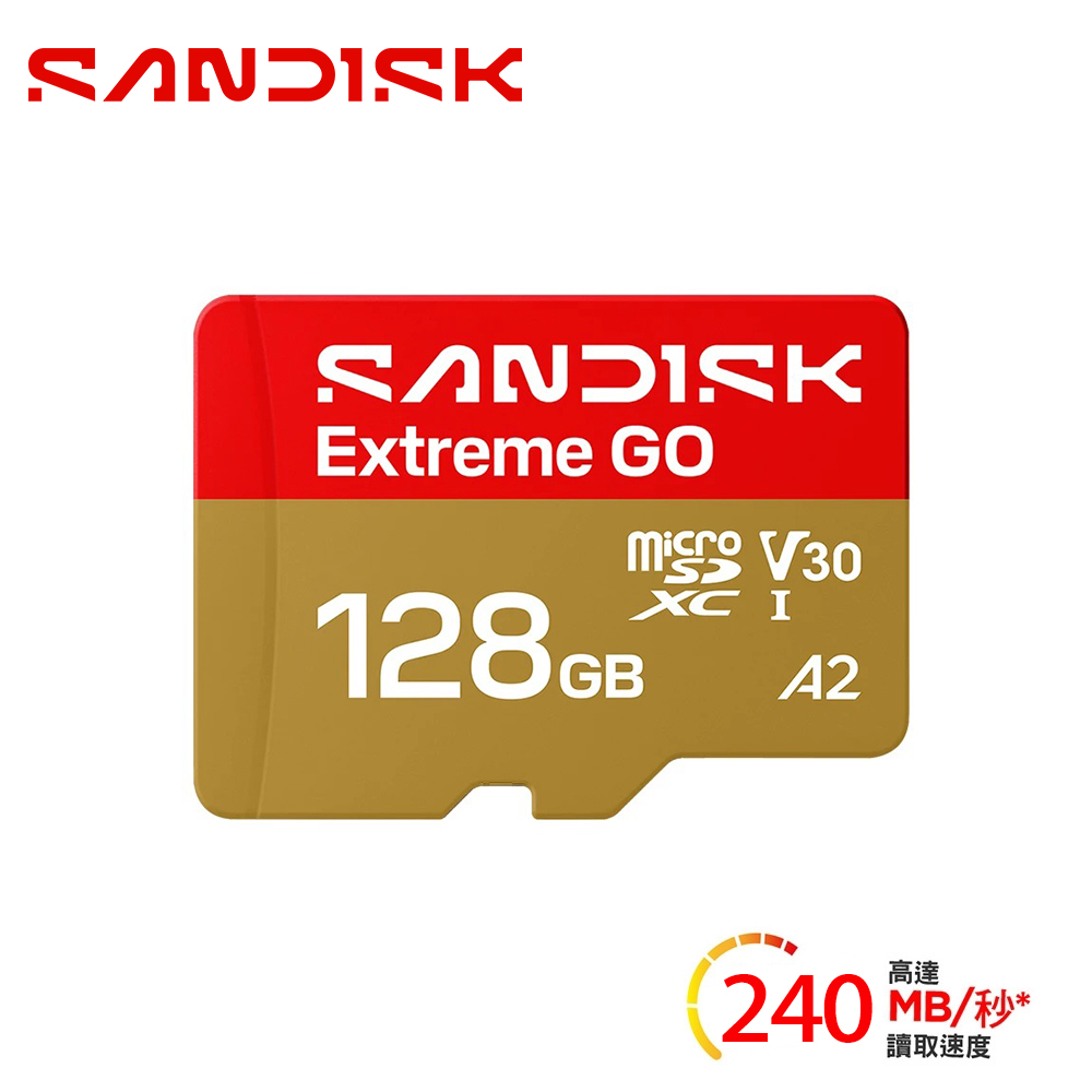 SanDisk 晟碟 Extreme GO microSD UHS-I 128GB 記憶卡