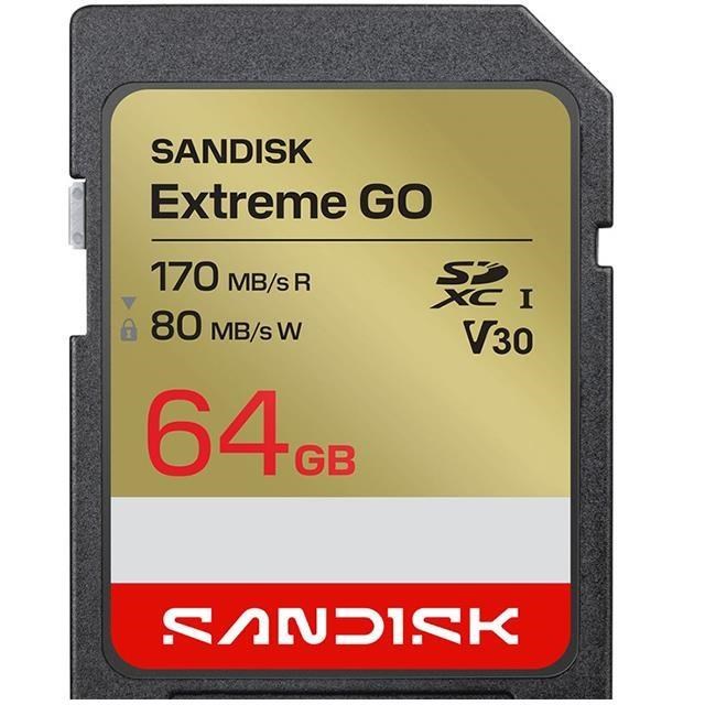 SanDisk 晟碟 64G 64GB SD extreme Go 170MB/s 4K V30 SDSDXGN-064G 記憶卡