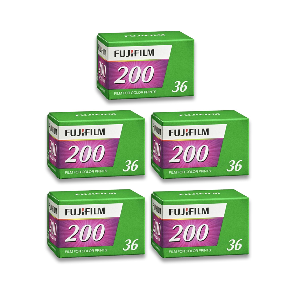 FUJIFILM 富士 彩色軟片200度(負片135/36 36張) 膠卷底片 五入組
