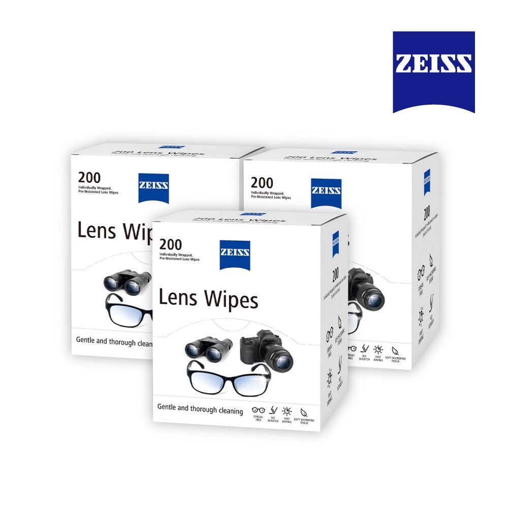 ZEISS 蔡司 光學拭鏡紙 200入/3盒(適用眼鏡、3C螢幕、鏡頭)