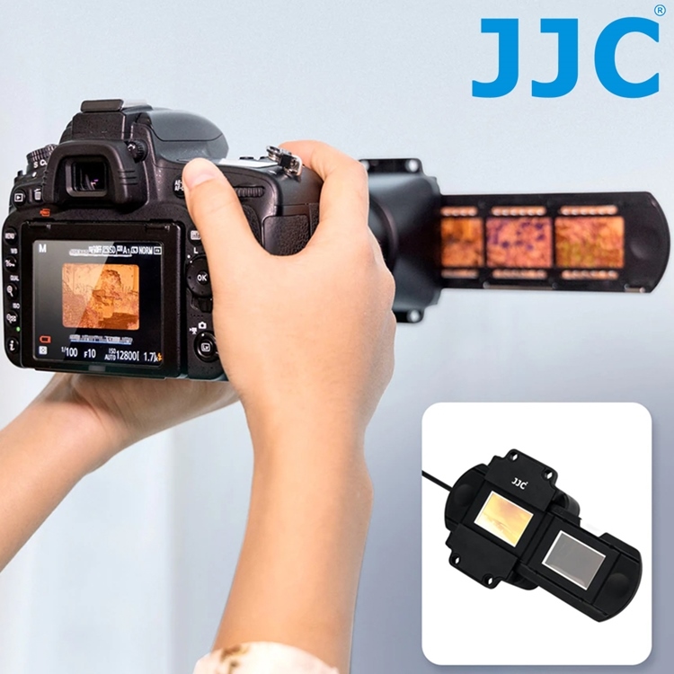 JJC 拷貝負片翻拍底片35mm幻燈片數位化LED補光燈支架組FDA-LED1(支架相容Nikon原廠底片數位化連接器ES-2)