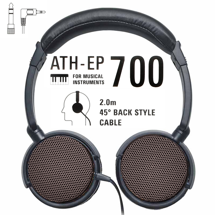 audio-technica ATH-EP700 BK 島村器限定カラー オールブラック 電子ピアノ用ヘッドホン オープンエアー型 (au ヘッドホン ATH-EP700 [φ3.5mm ミニプラグ] オーディオテクニカ｜audio