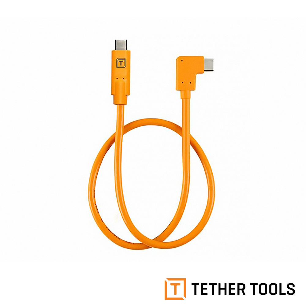Tether Tools CUCRTC1-ORG USB-C 轉 USB-C 直角傳輸線 50cm