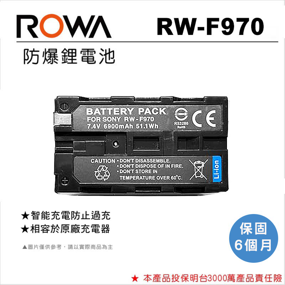 ROWA 樂華 FOR SONY RW-F970 NP-F950 F950 F960 F970 電副廠 電池 (相容原廠)