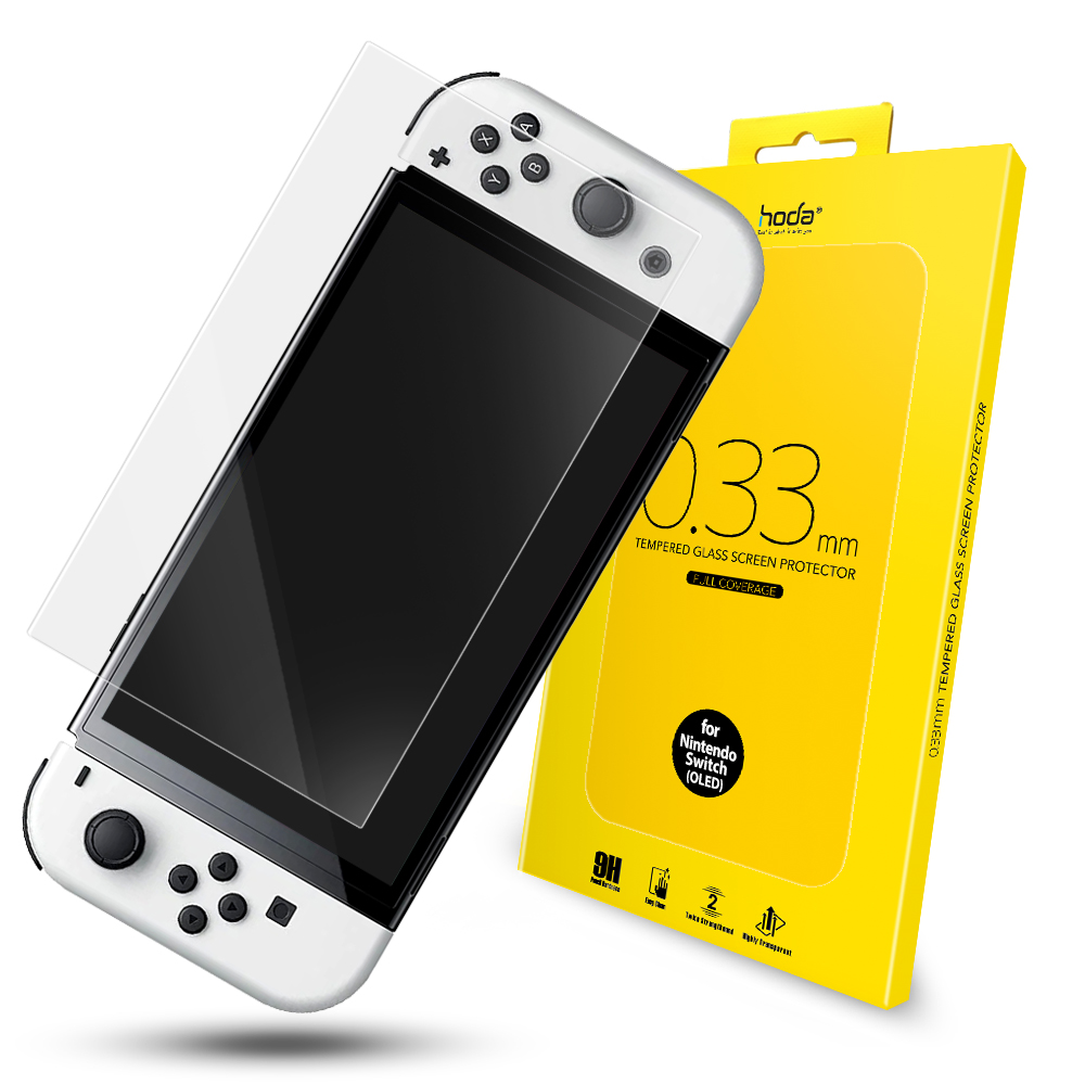 hoda 好貼 任天堂 Switch OLED 全透明高透光9H鋼化玻璃保護貼
